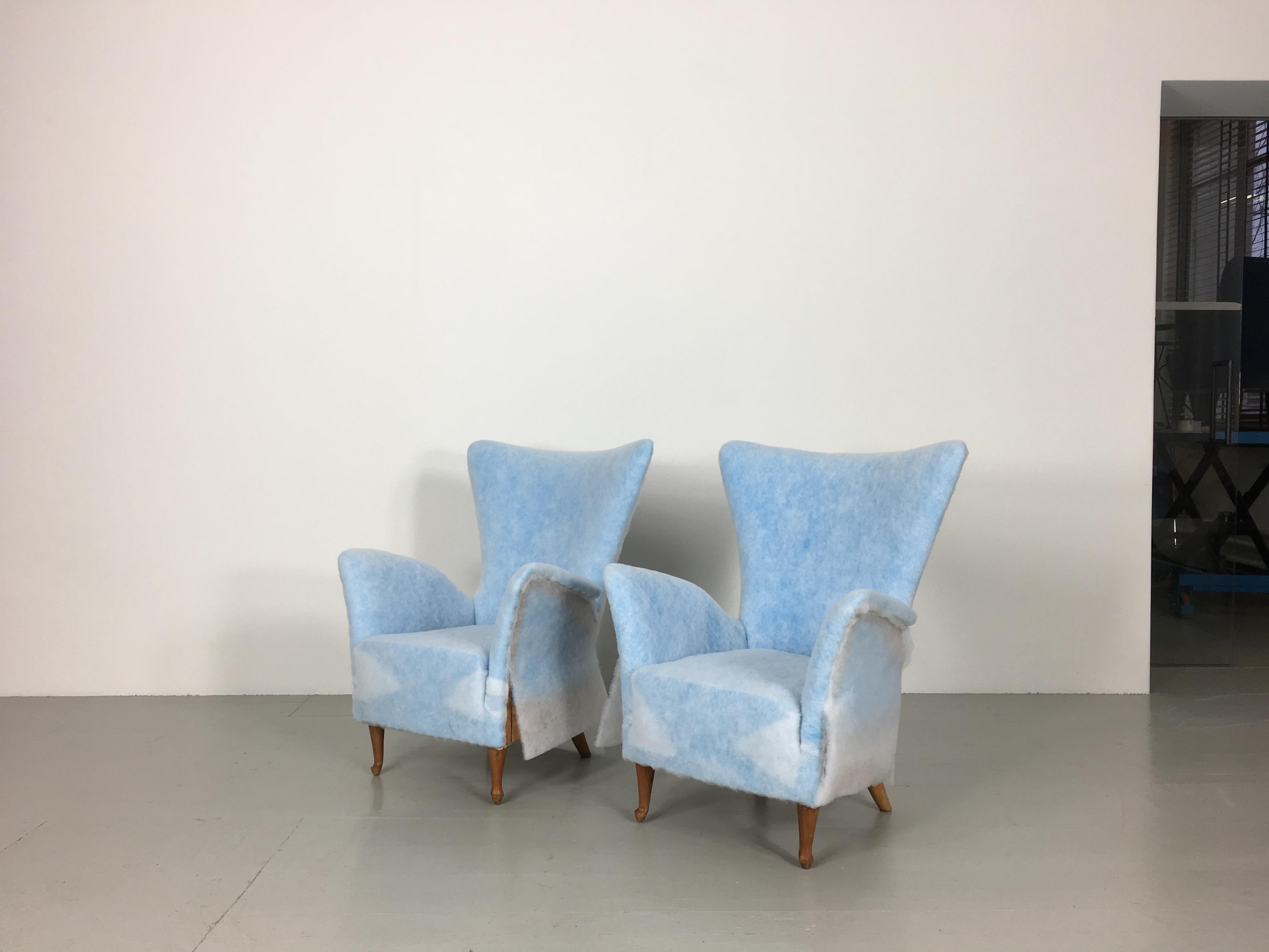 Set of Two Italian Ponti Stile Armchairs from Italy, 1950s For Sale 11