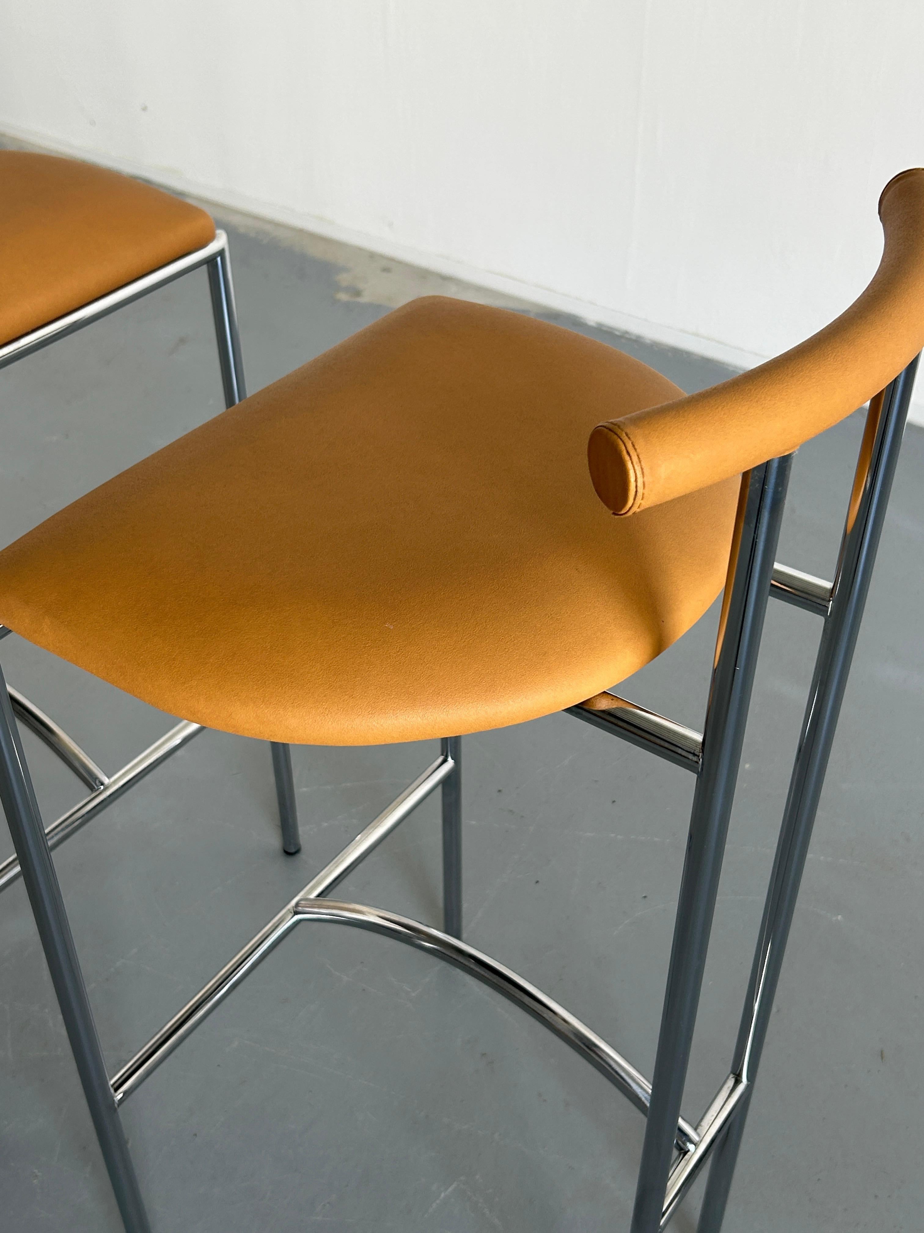 Set of Two Italian Postmodern 'Tokyo' Barstools, Rodney Kinsman for Bieffeplast 4
