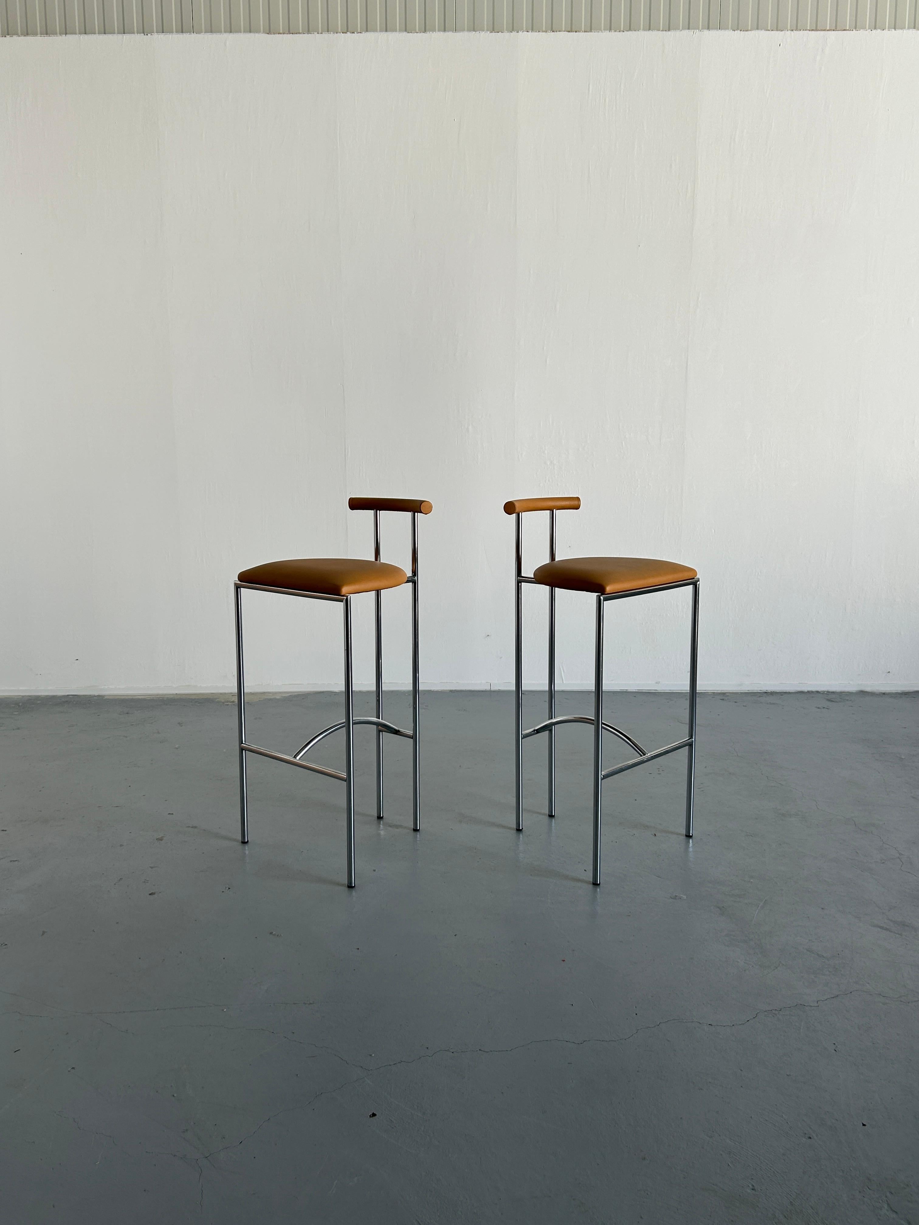 Late 20th Century Set of Two Italian Postmodern 'Tokyo' Barstools, Rodney Kinsman for Bieffeplast