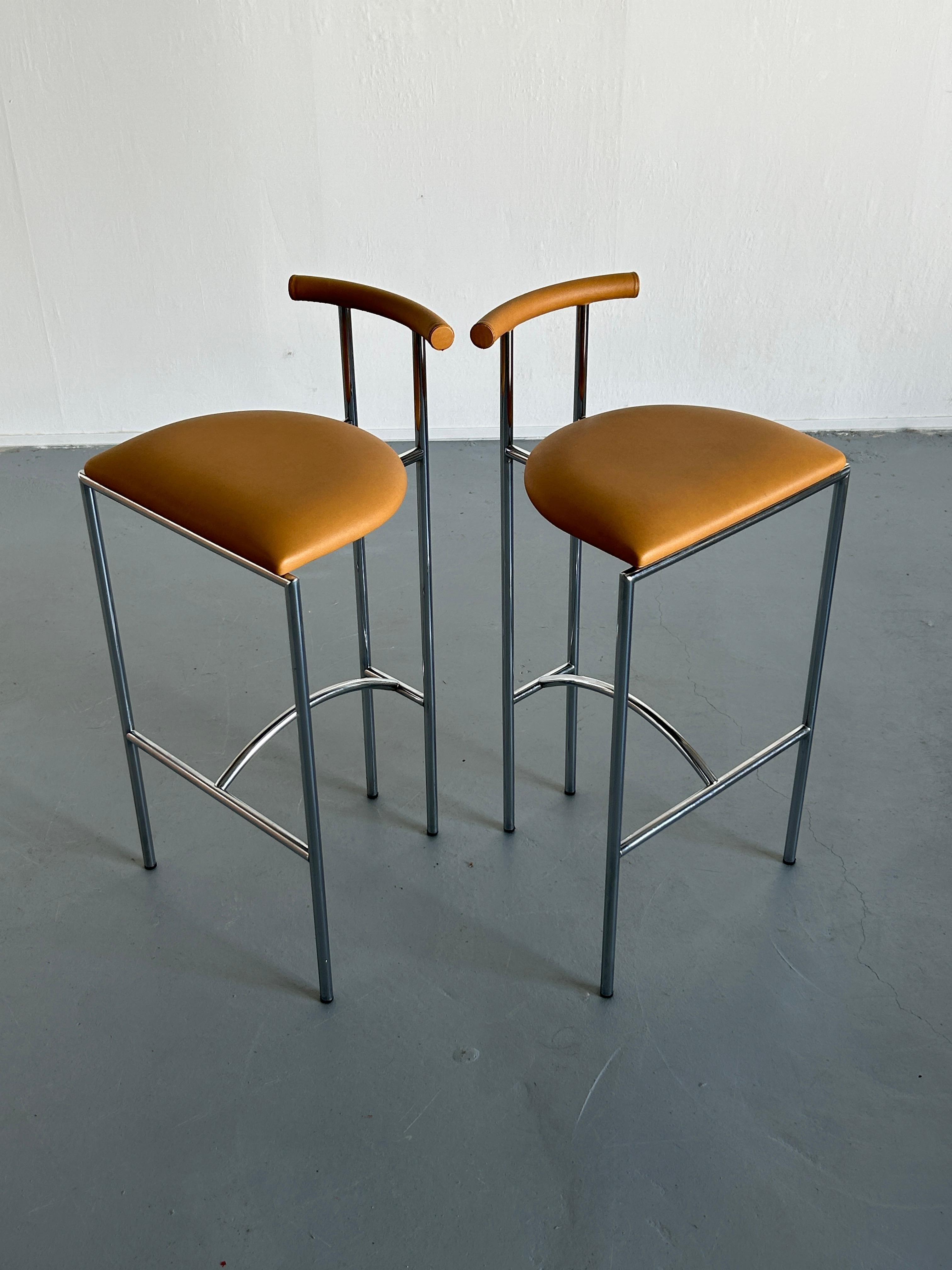 Set of Two Italian Postmodern 'Tokyo' Barstools, Rodney Kinsman for Bieffeplast 1
