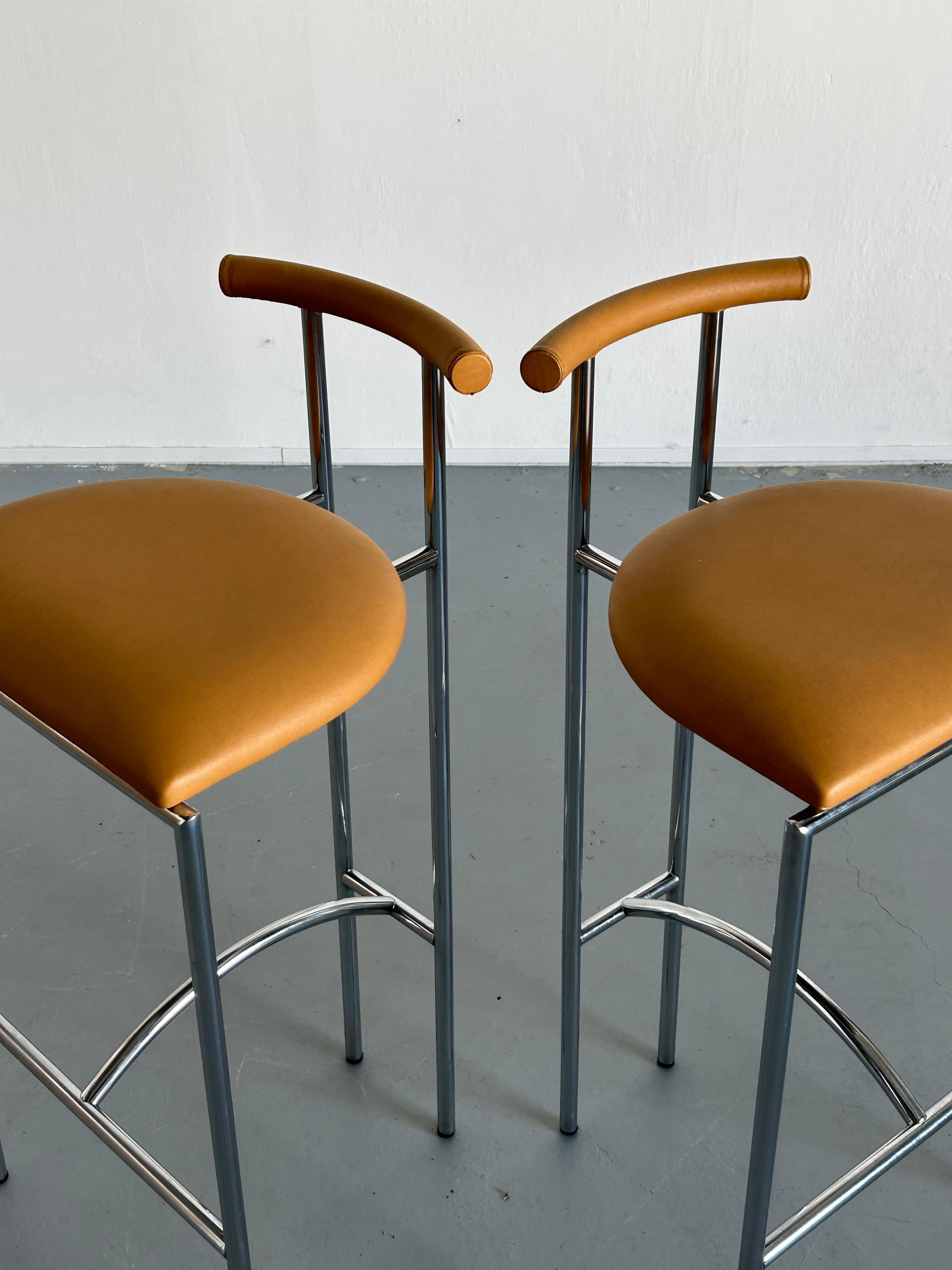 Set of Two Italian Postmodern 'Tokyo' Barstools, Rodney Kinsman for Bieffeplast 2