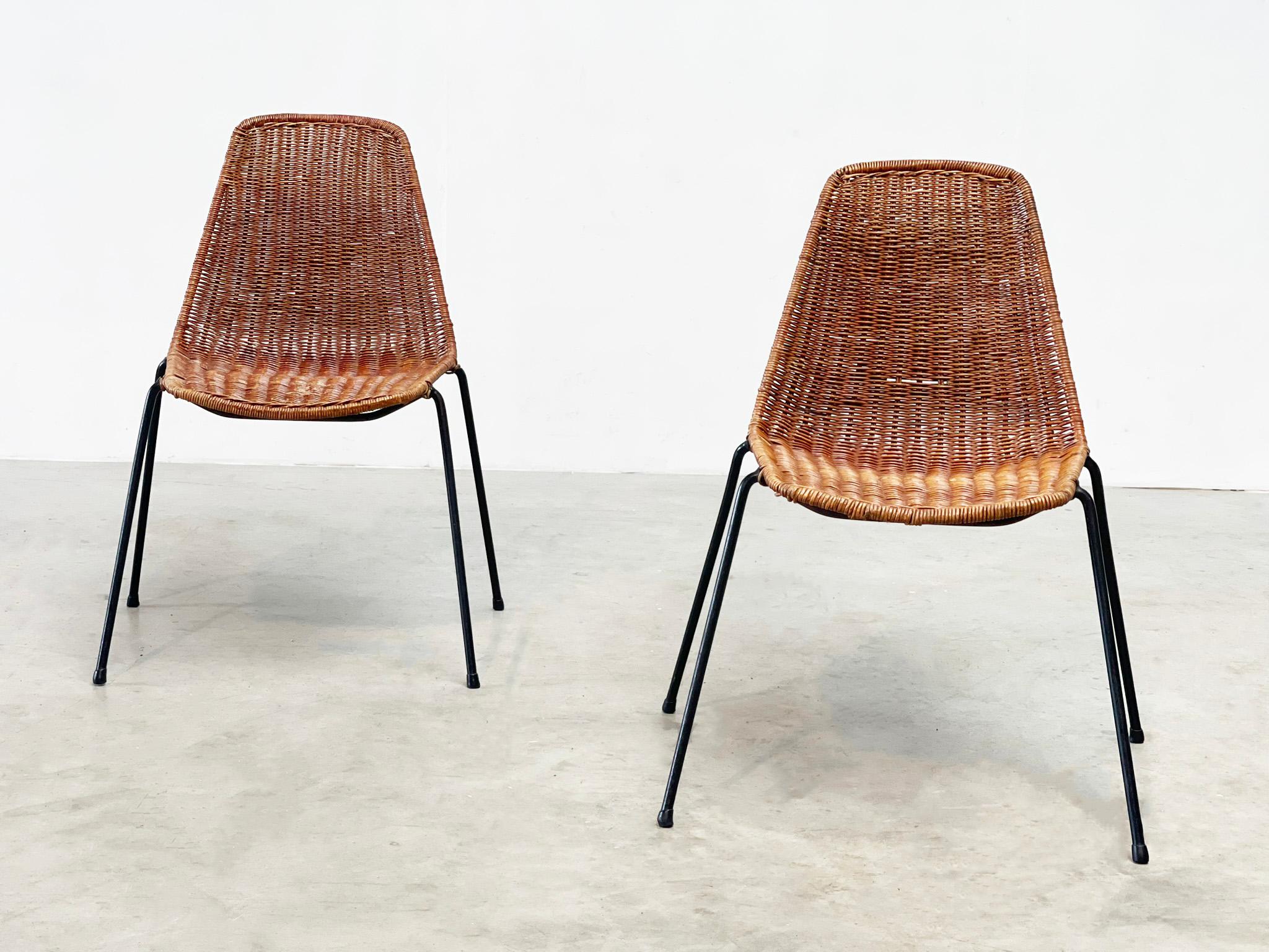 Set of two Italian rattan easy chairs In Good Condition In Nijlen, VAN