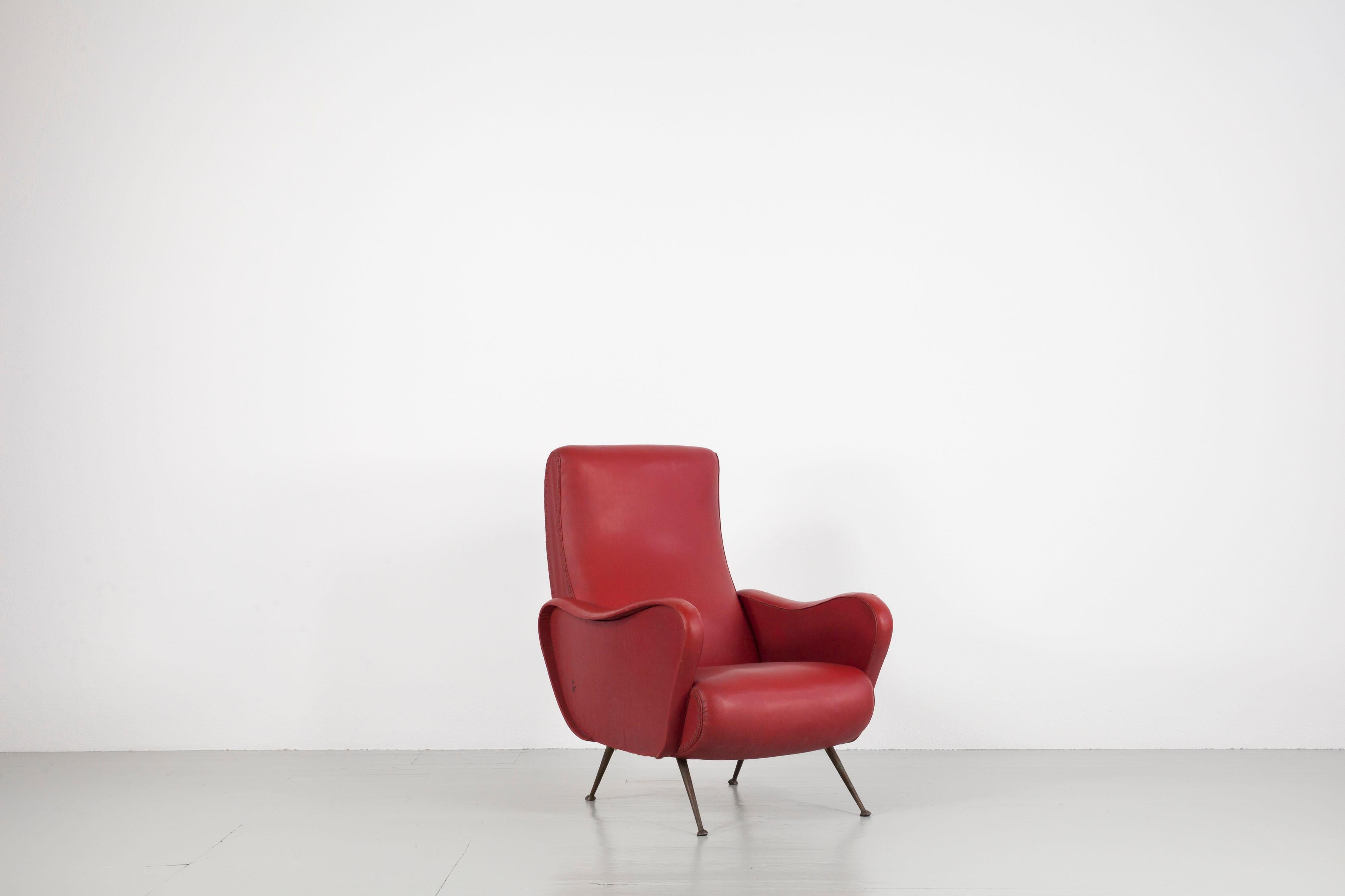 red leather armchairs