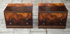 Set of Two Italian Walnut Nightstand, 1960s