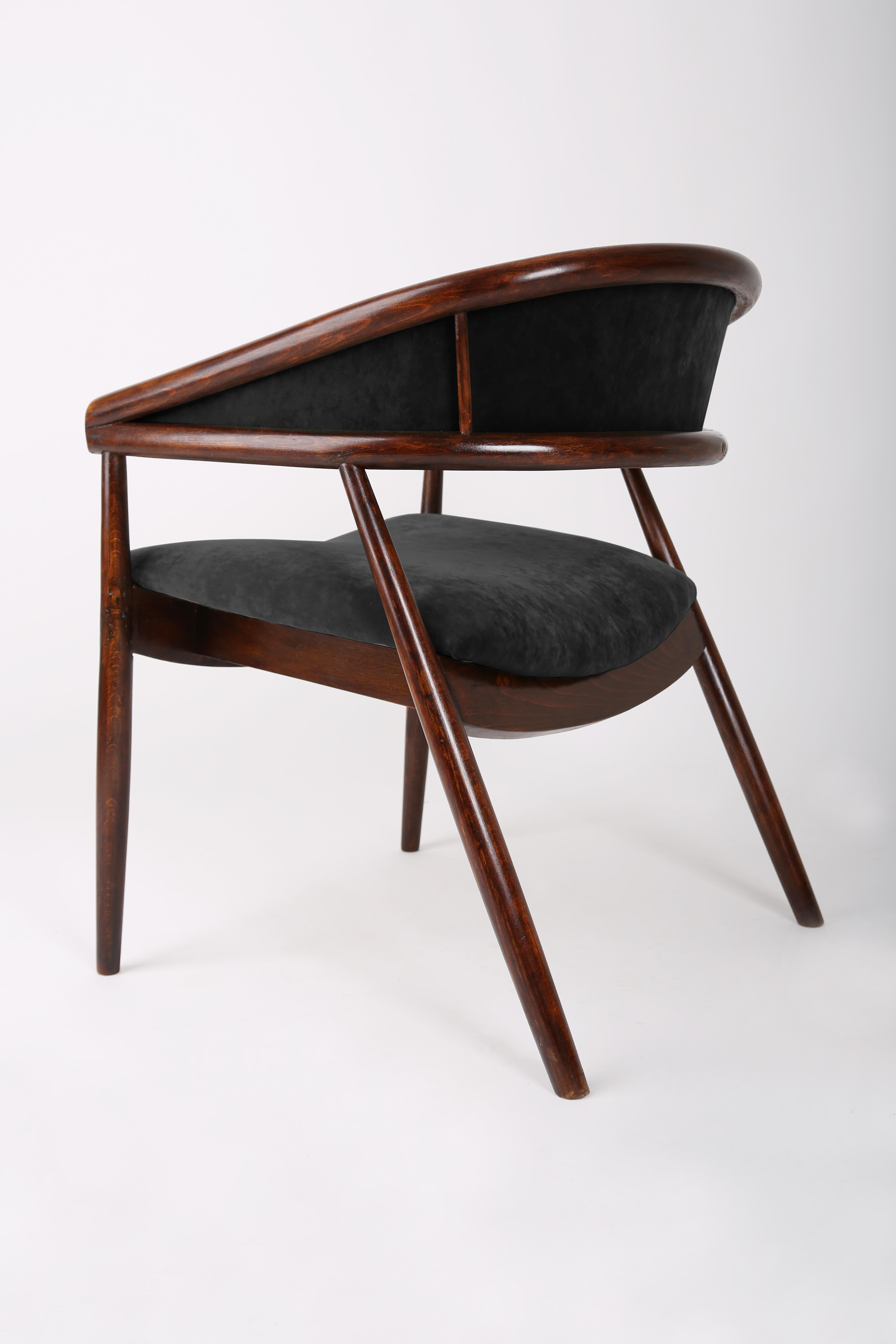 Fatto a mano Set di due poltrone in faggio curvato in stile James Mont, tipo B-3300, anni '60 in vendita