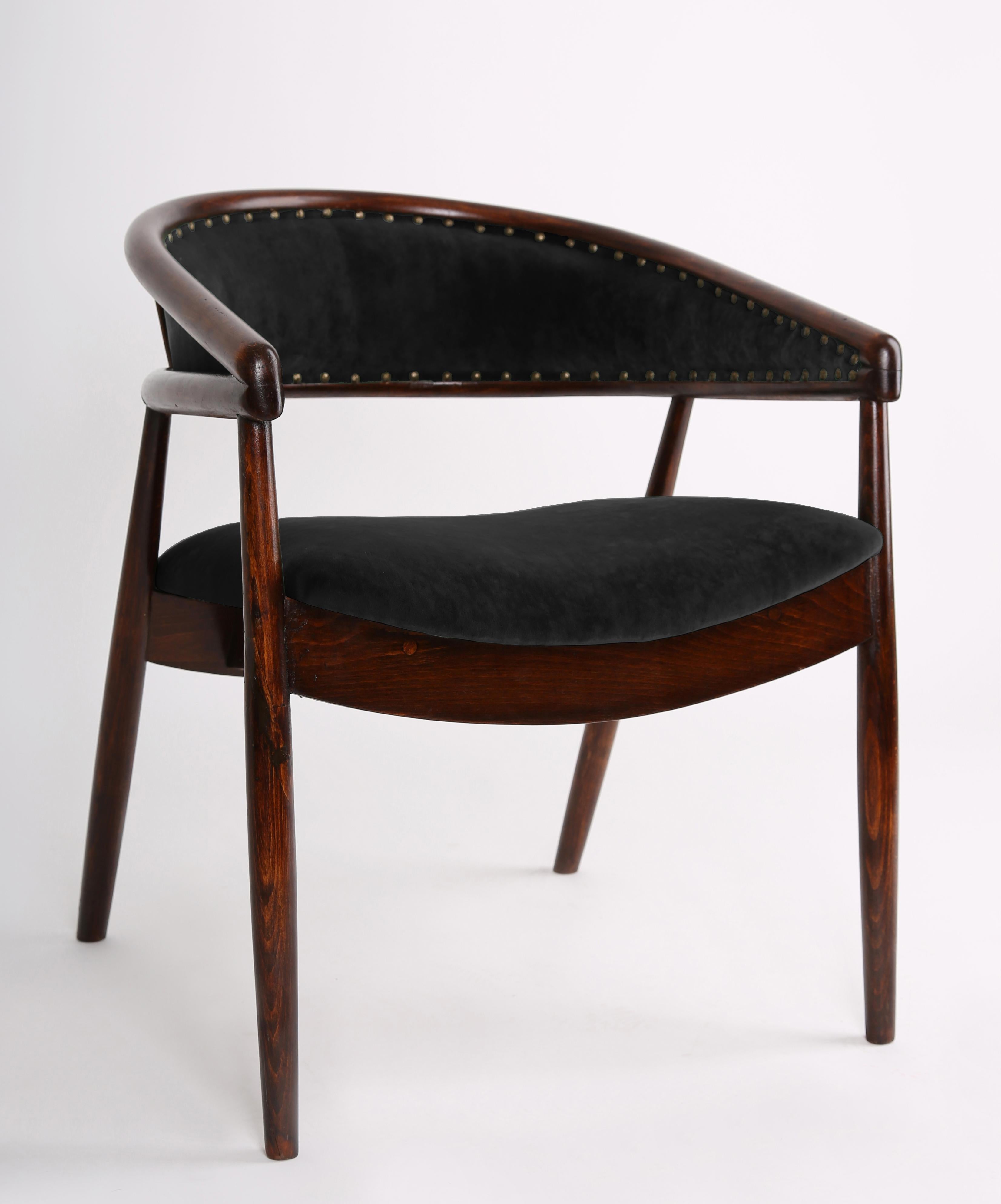 Fait main Ensemble de deux fauteuils en hêtre courbé de style James Mont:: vert foncé:: type B-3300:: années 1960 en vente