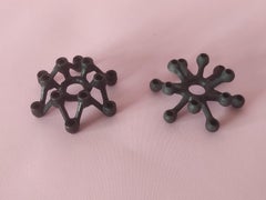 Set Of Two  Japanise Metal Candelabra