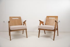Satz von zwei Jaroslav Smidek Longue-Stühlen, 1950er Jahre