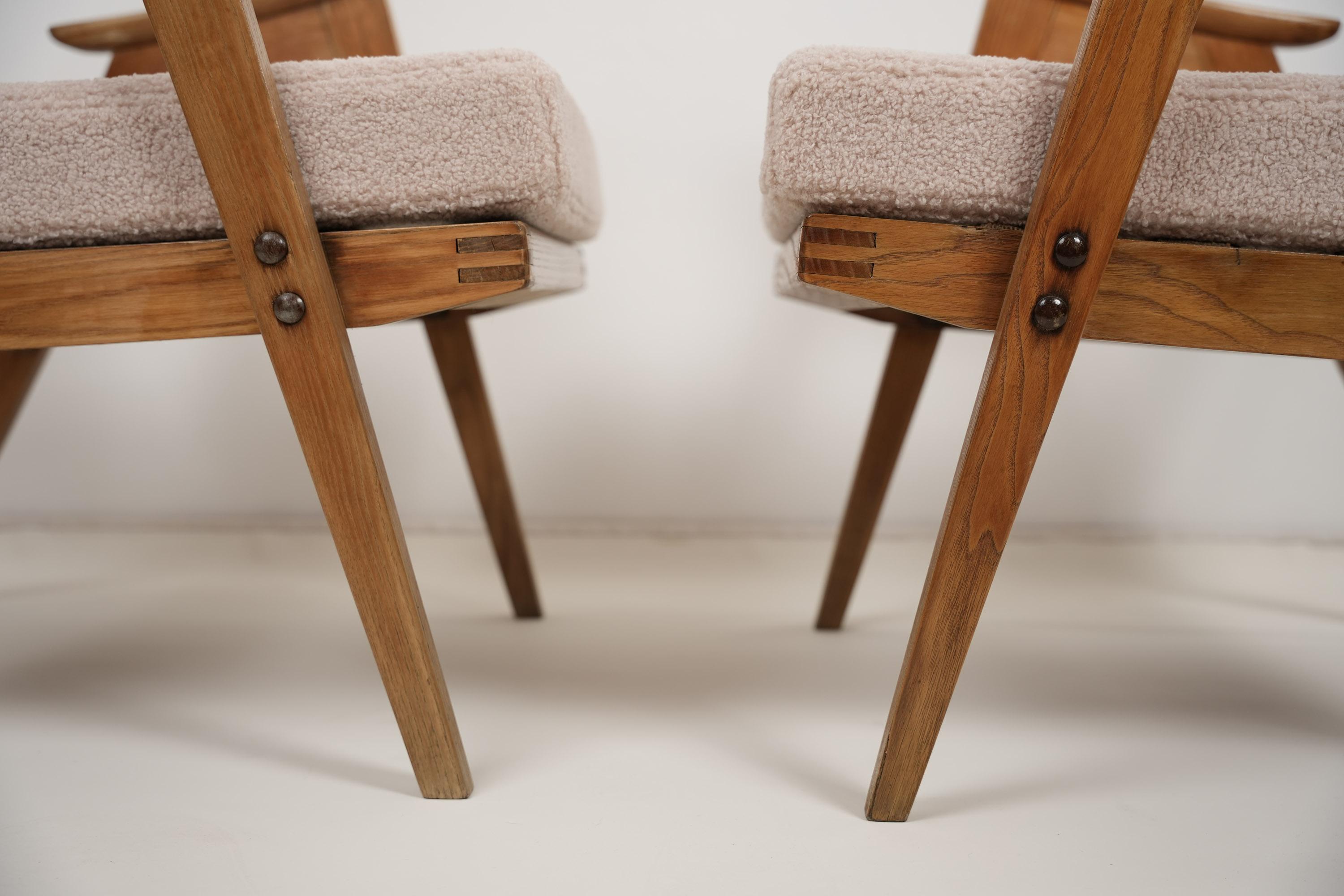 Set of Two Jaroslav Smidek Longue Chairs 1950s For Sale 1