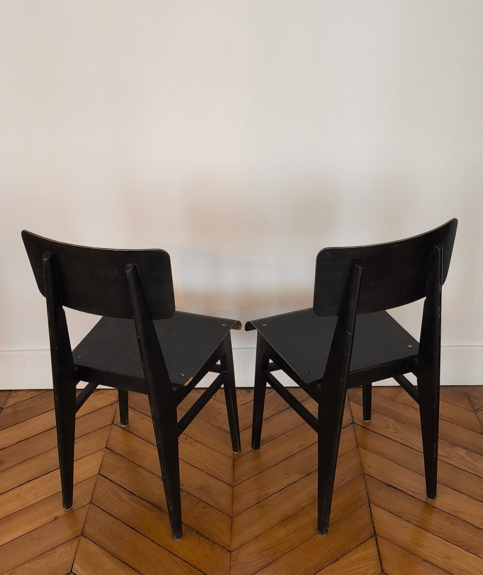 Set di due sedie Jean Prouvé - Vauconsant in vendita 7