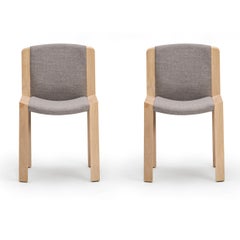 Set of Two Joe Colombo 'Chair 300' Wood and Kvadrat Fabric by Karakter