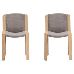 Set of Two Joe Colombo 'Chair 300' Wood and Kvadrat Fabric by Karakter