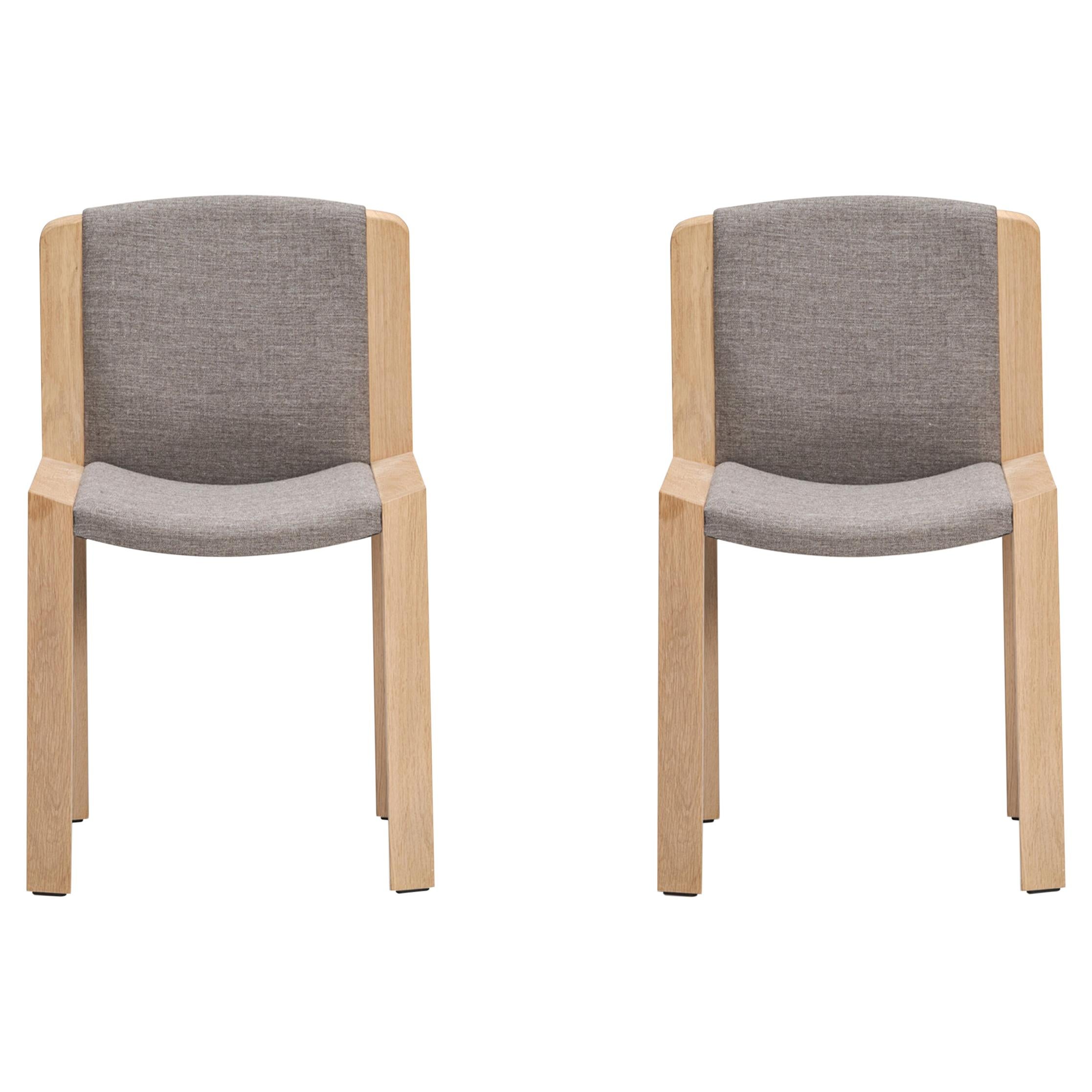 Set of Two Joe Colombo 'Chair 300' Wood and Kvadrat Fabric by Karakter For  Sale at 1stDibs