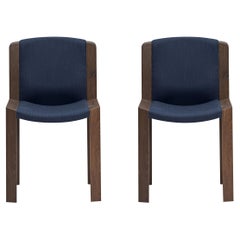 Set of Two Joe Colombo 'Chair 300' Wood and Kvadrat Fabric by Karakter