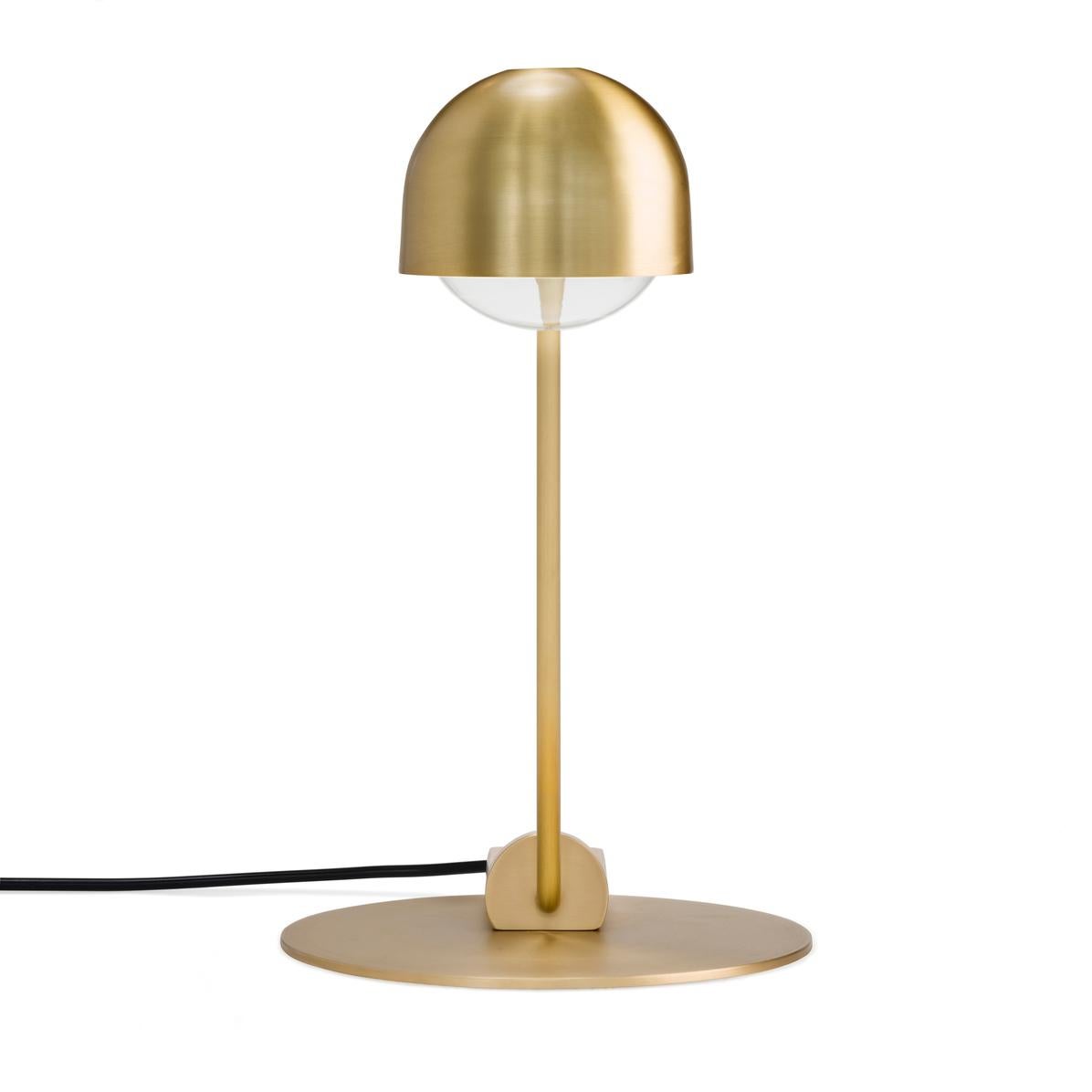 Danish Set of Two Joe Colombo 'Domo' Brass Table Lamps by Karakter