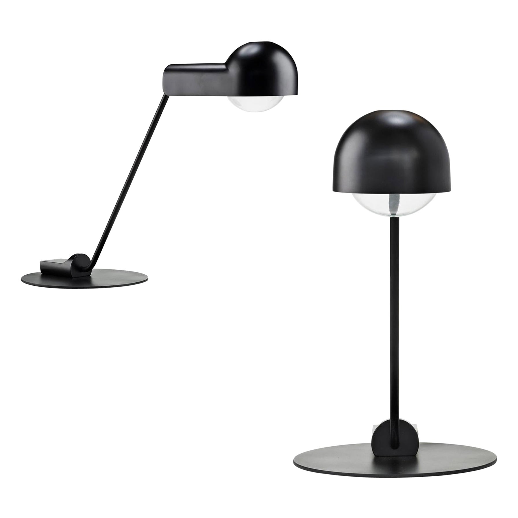 Lot de deux lampes de table en acier Joe Colombo 'Domo' par Karakter