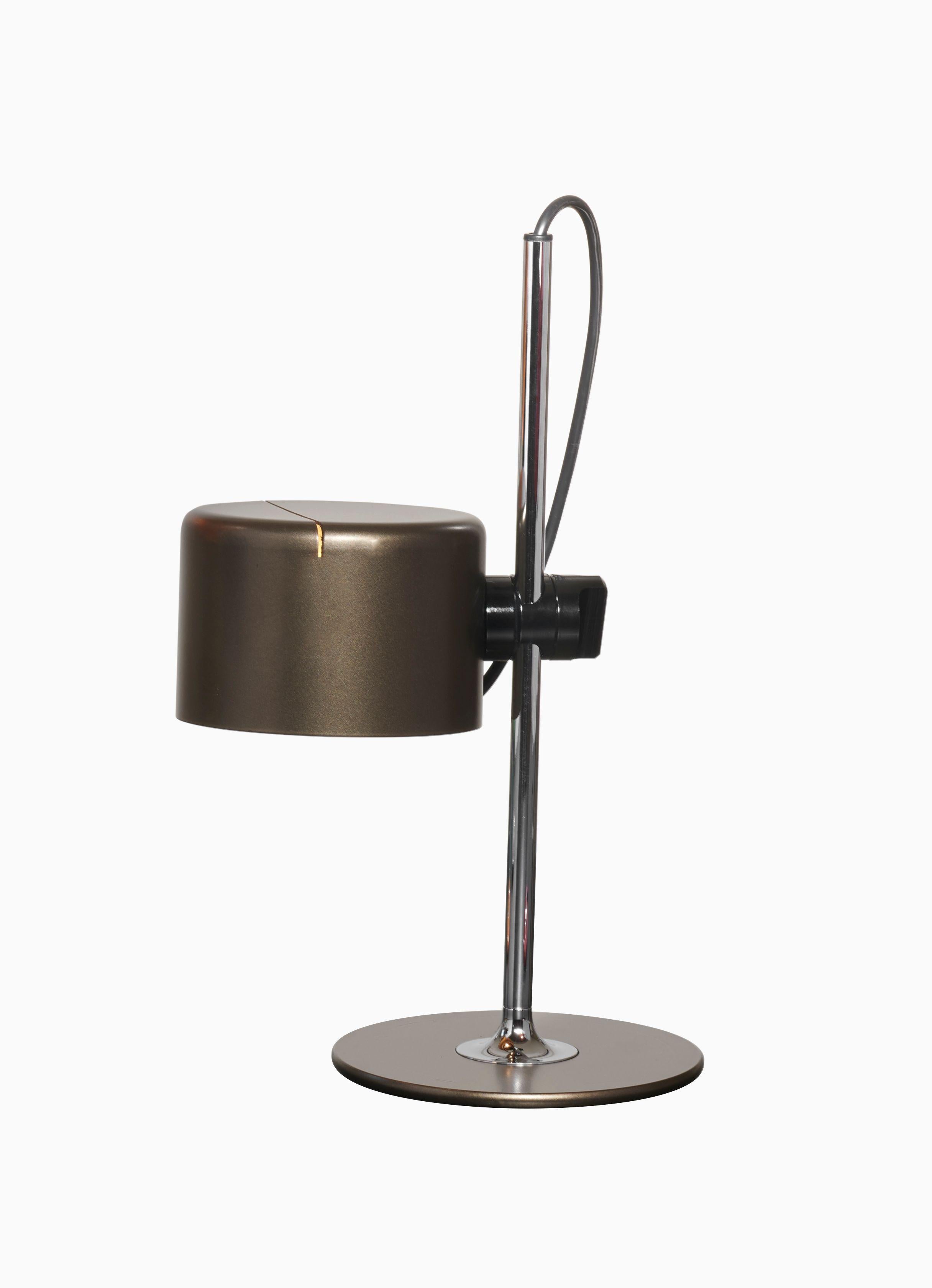 Metal Set of Two Joe Colombo Mini Coupe Table Lamps by Oluce For Sale