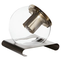 Zweier-Set Joe Colombo Satin Gold Tischlampe 'The Globe' von Oluce