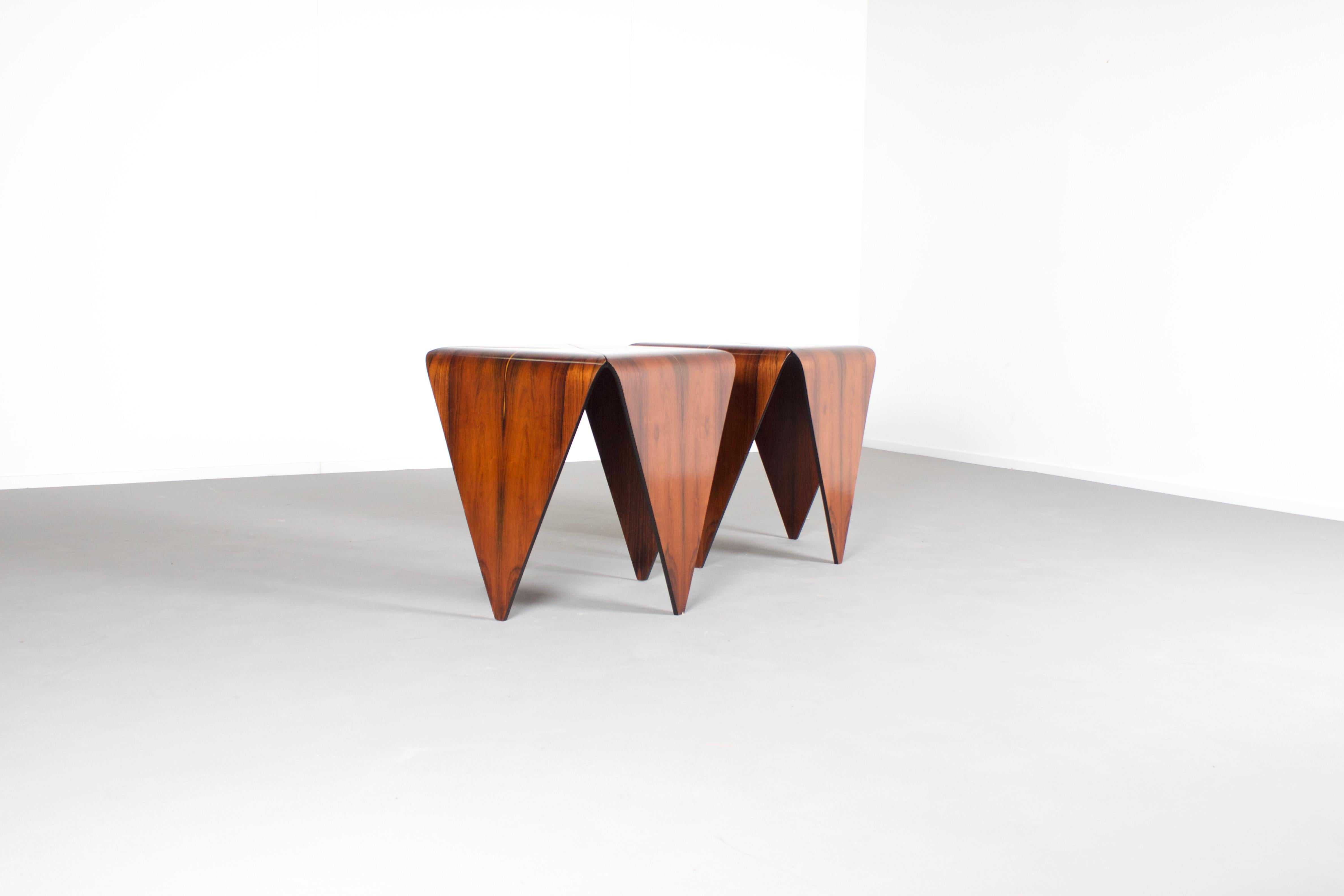 Mid-Century Modern Set of Two Jorge Zalszupin Petalas Side Tables by L’Atelier, Brazil, 1959