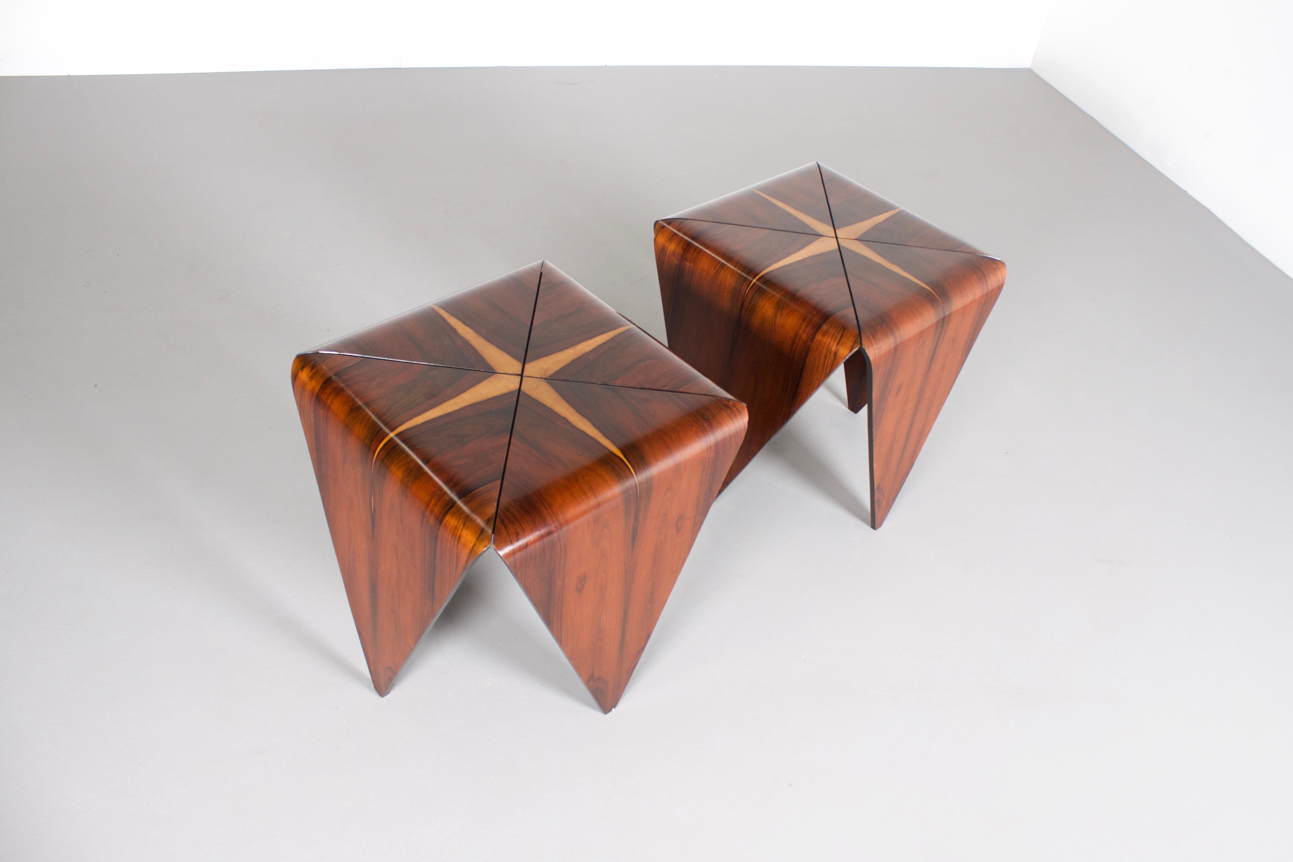 Set of Two Jorge Zalszupin Petalas Side Tables by L’Atelier, Brazil, 1959 In Excellent Condition In Echt, NL