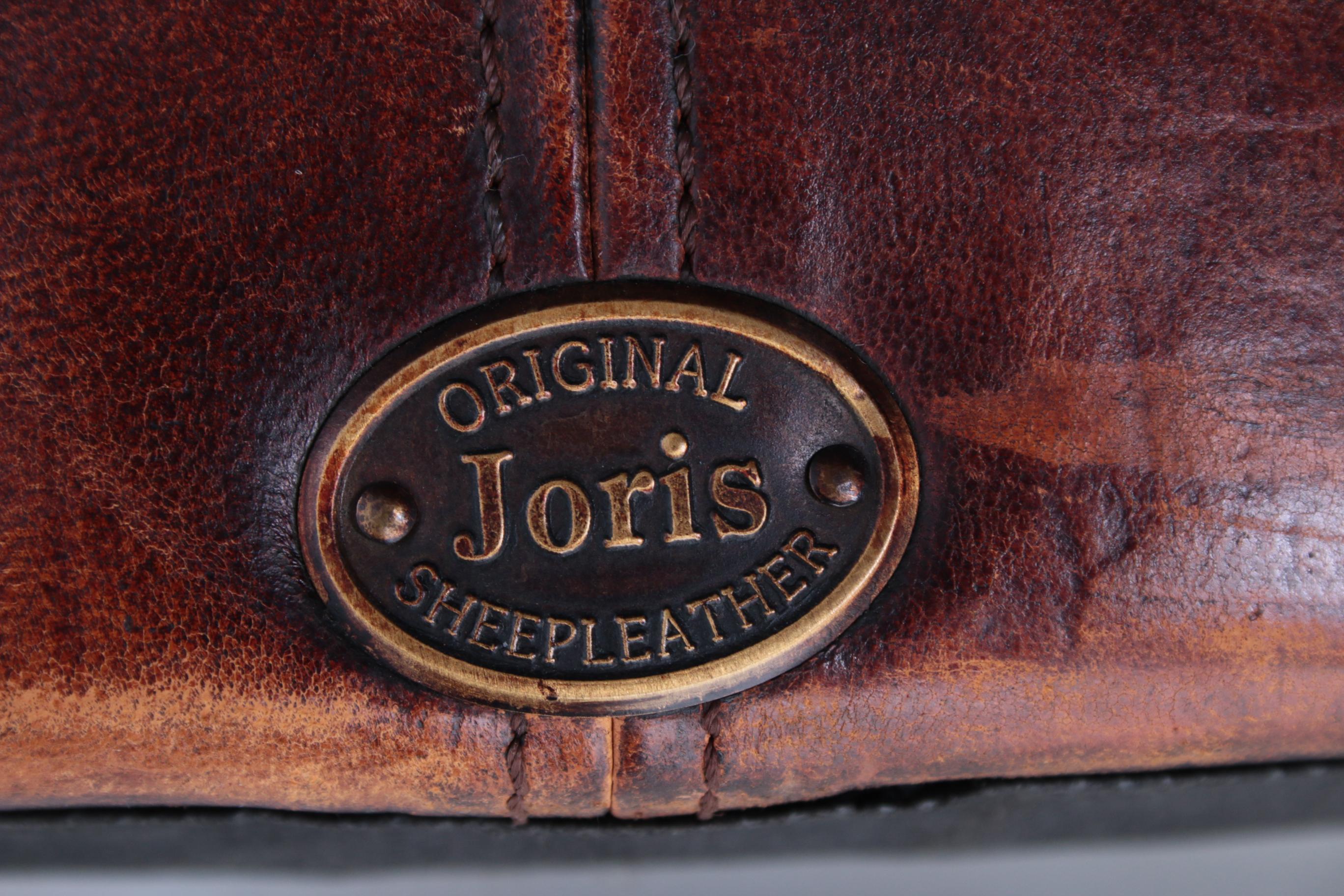 Set of Two Joris Sheepskin Leather Armchairs with a Beautiful Brown Patina 10