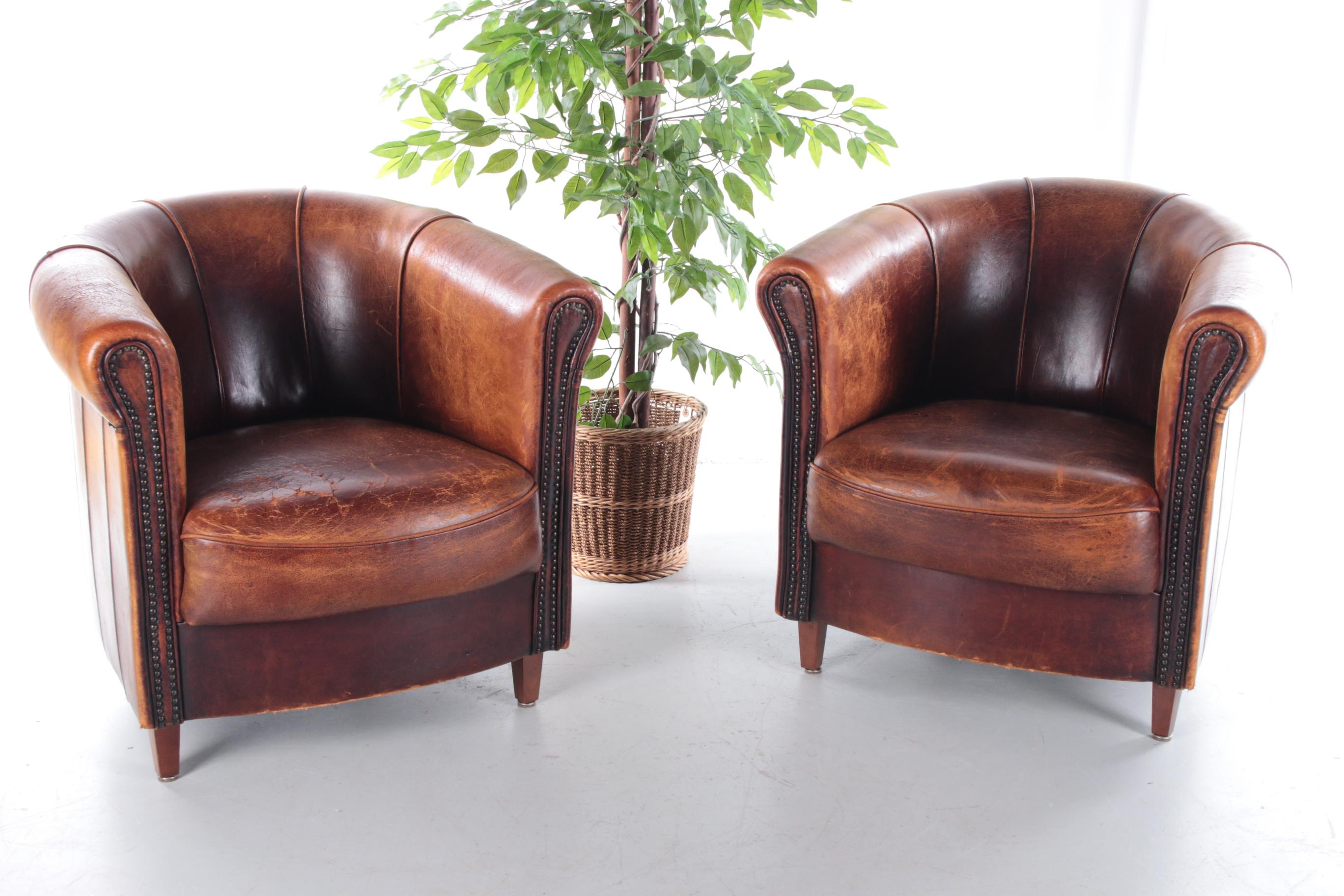Set of two Joris sheepskin leather armchairs with a beautiful brown patina


The vintage armchairs are old school, but also timeless and easy to combine with many different styles!

This set is marked with Joris, here it is designed and