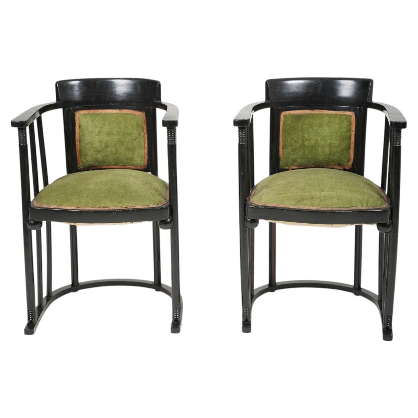 Set Of Two Josef Hoffmann Chair No.406 Fledermaus For Jacob & Josef Kohn 1900s
