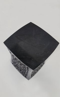 Set of Two Jour Geometric Jali Side Tables in Black Marble by Paul Mathieu