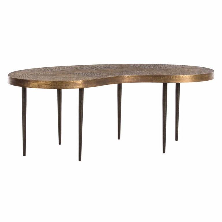 Set of Two Kidney Bean Shaped Coffee Tables in Antique ...