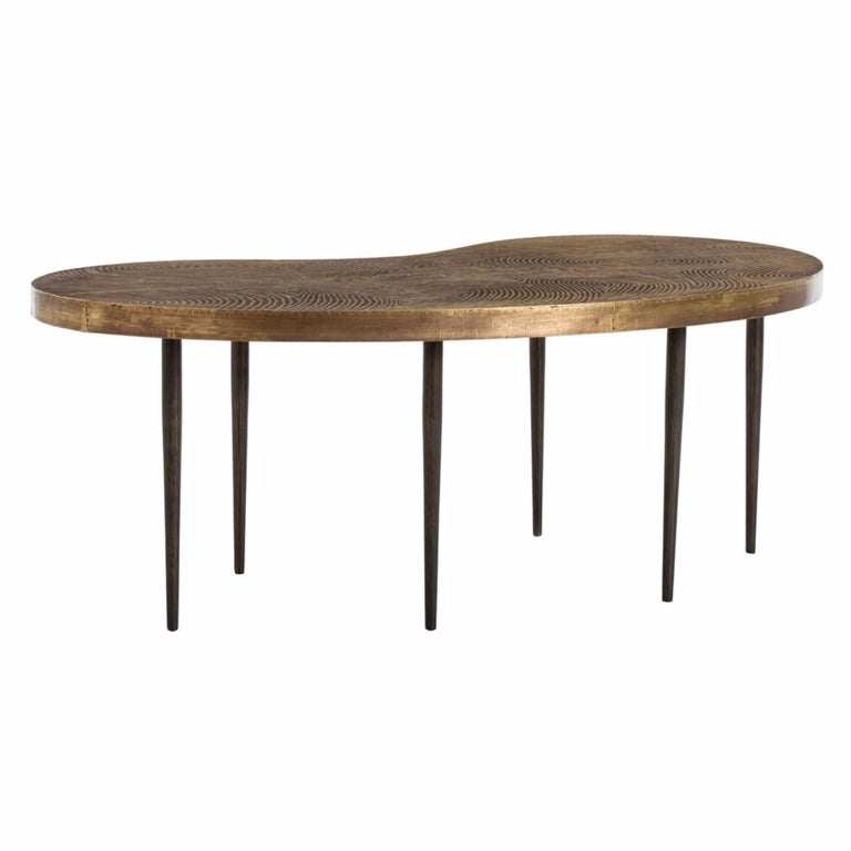 Set of Two Kidney Bean Shaped Coffee Tables in Antique ...