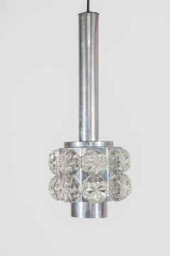 Set of Two Kinkeldey Silver and Crystal Pendants, Mid-Century Modern