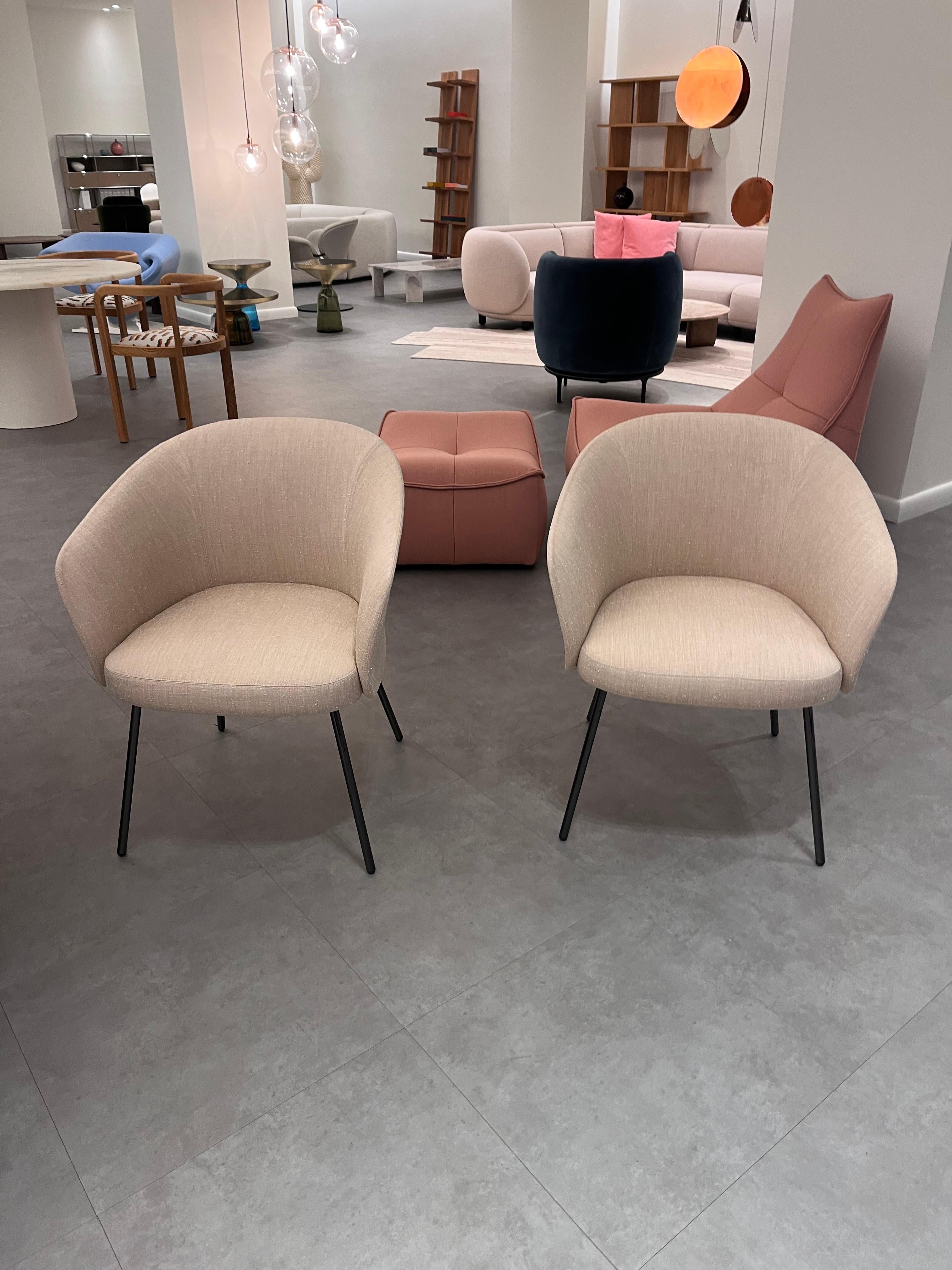 Set Of Two La Manufacture-Paris Breeze Armchairs by Sebastian Herkner in STOCK In Excellent Condition For Sale In New York, NY