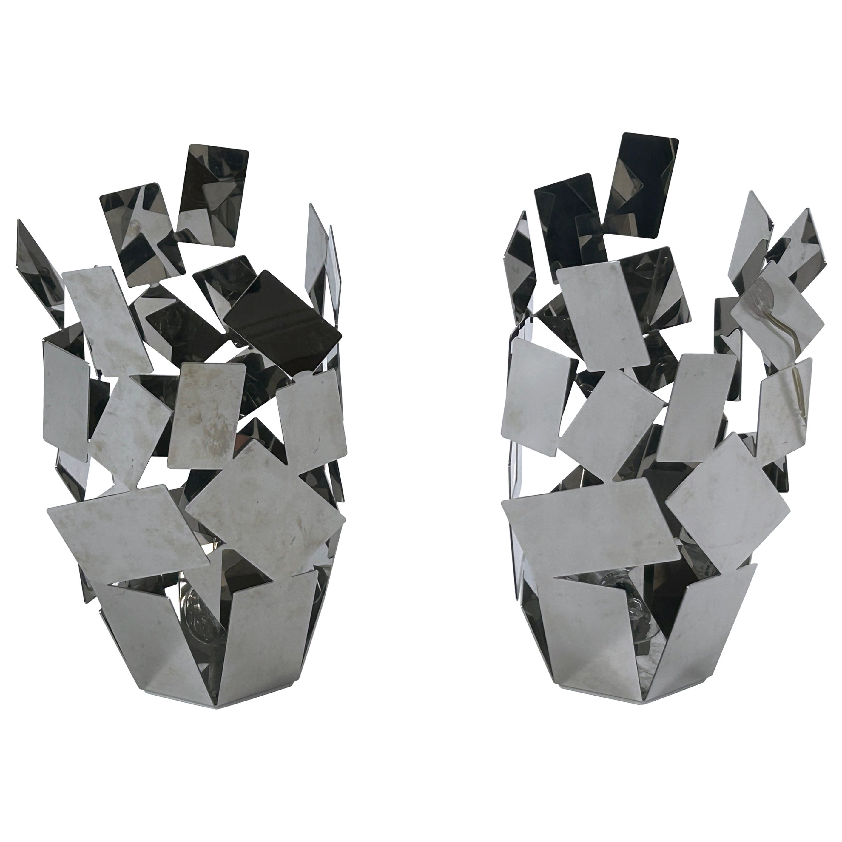Pre-owned Alessi Set Of Two La Stanza Dello Scrocco Table Lamps By Mario Trimarchi For In Transparent
