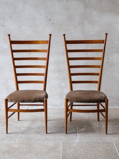 Set of Two Ladderback Chairs by Figli di Sanguineti G.B. in Chiavari, Italy