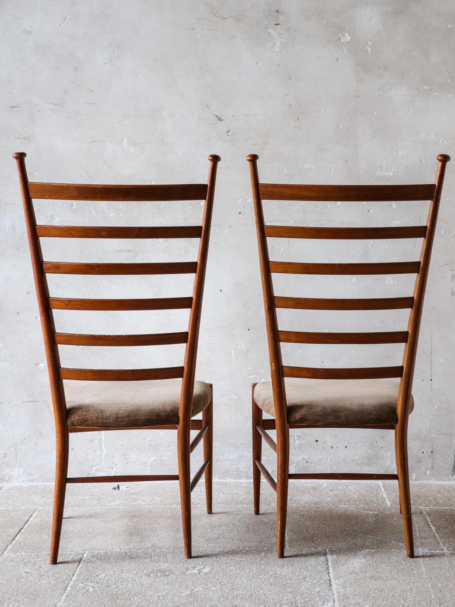 Ensemble de deux chaises Ladderback de Figli di Sanguineti G.B. à Chiavari, Italie Bon état - En vente à Baambrugge, NL
