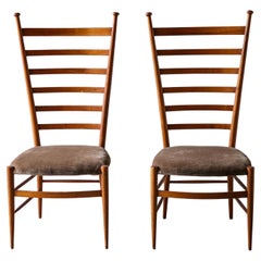 Set of Two Ladderback Chairs by Figli di Sanguineti G.B. in Chiavari, Italy