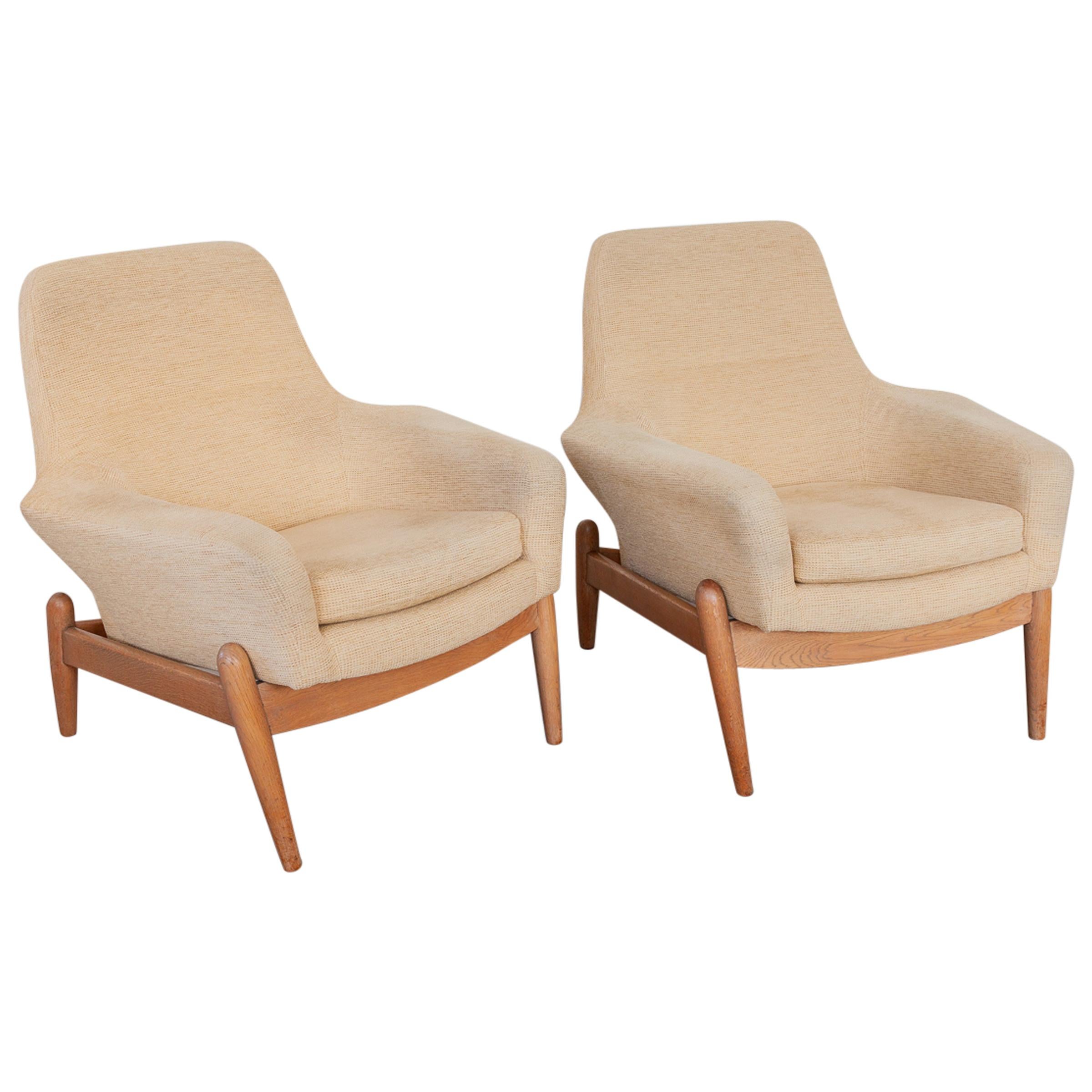 Pair of "Calida" Lounge Chairs designed by Arch. Giudici at 1stDibs
