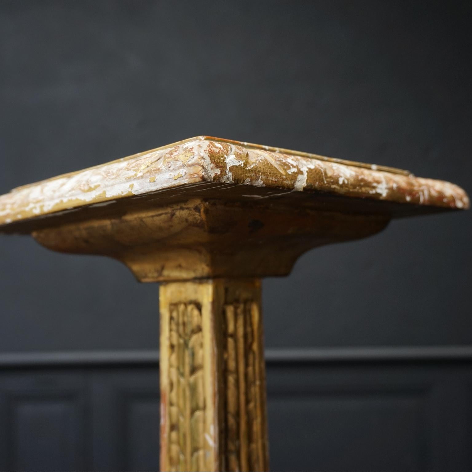 Set of Two Large 19th Century Carved and Gilded Pedestals 6