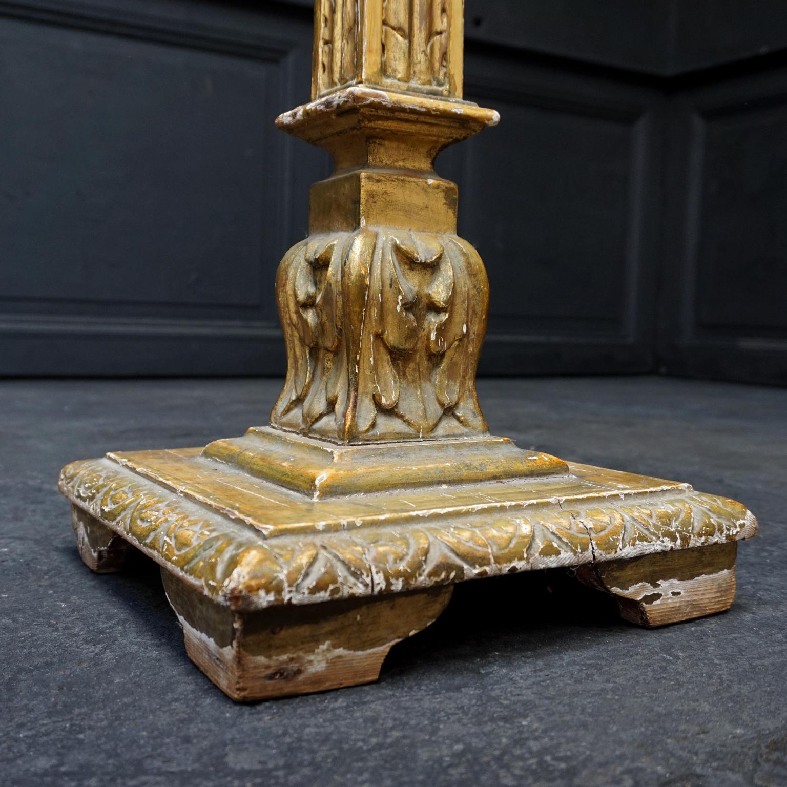 Set of Two Large 19th Century Carved and Gilded Pedestals 7