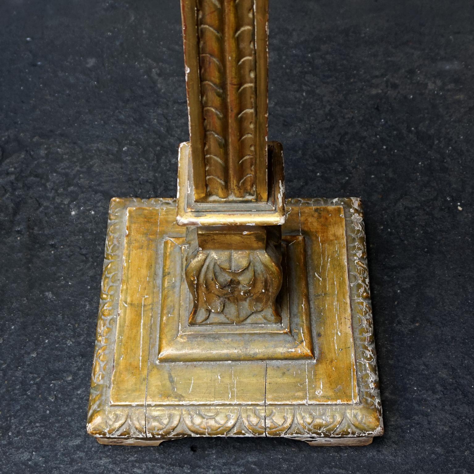 Set of Two Large 19th Century Carved and Gilded Pedestals 3