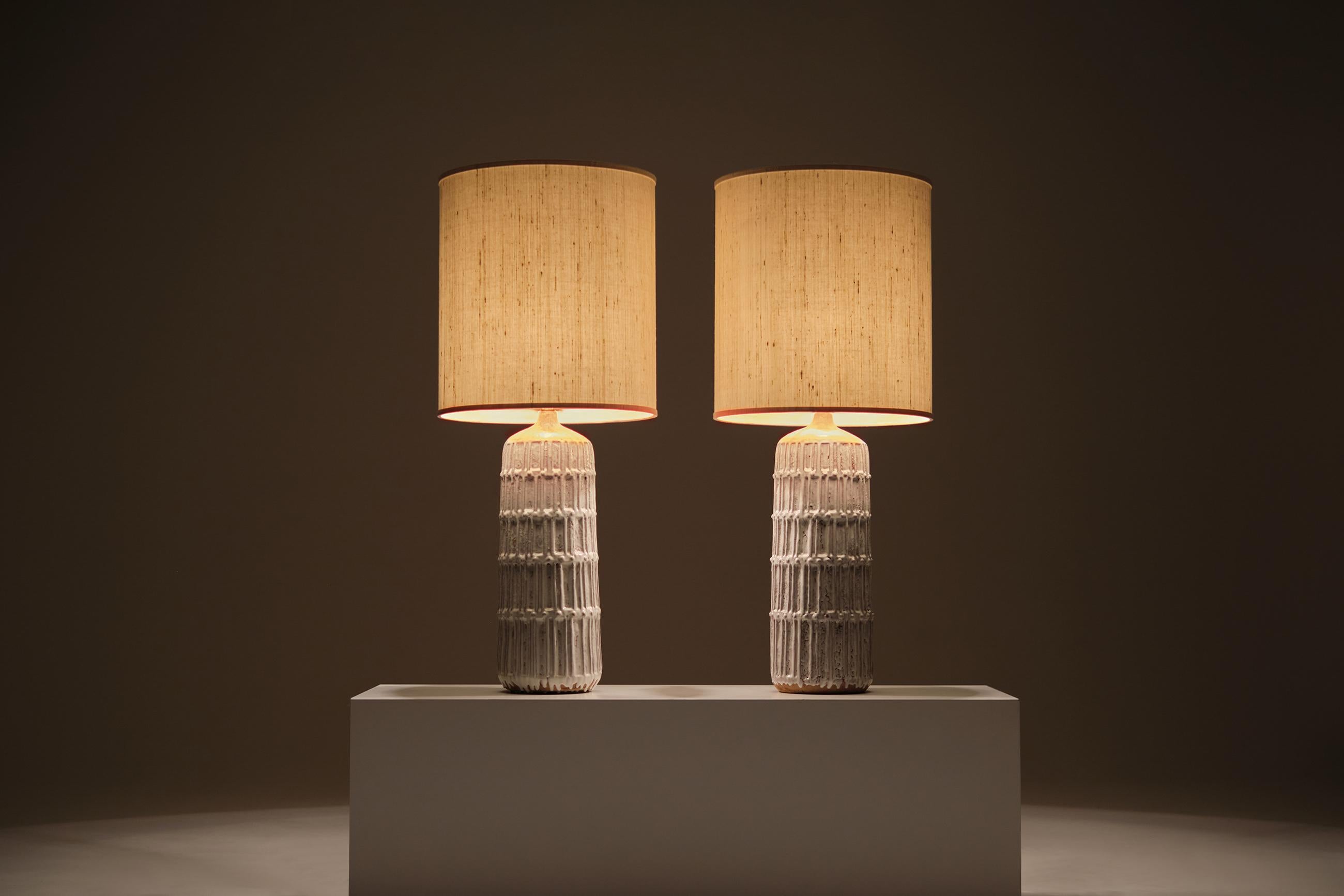 Ceramic Set of Two Large Bitossi Table Lamps, Italy 1960’s