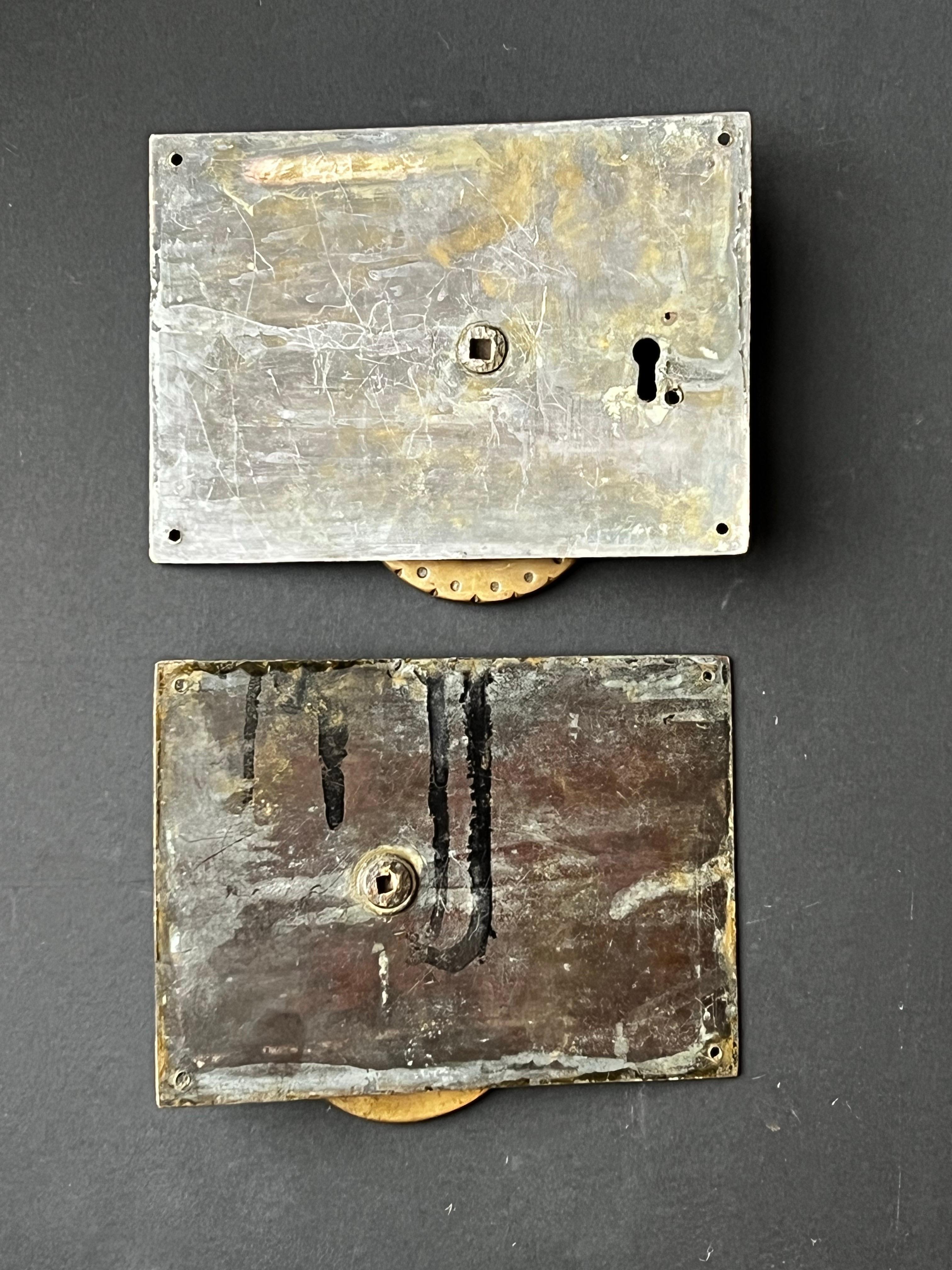 Set of Two Large Bronze Arts and Crafts Door Handles 4