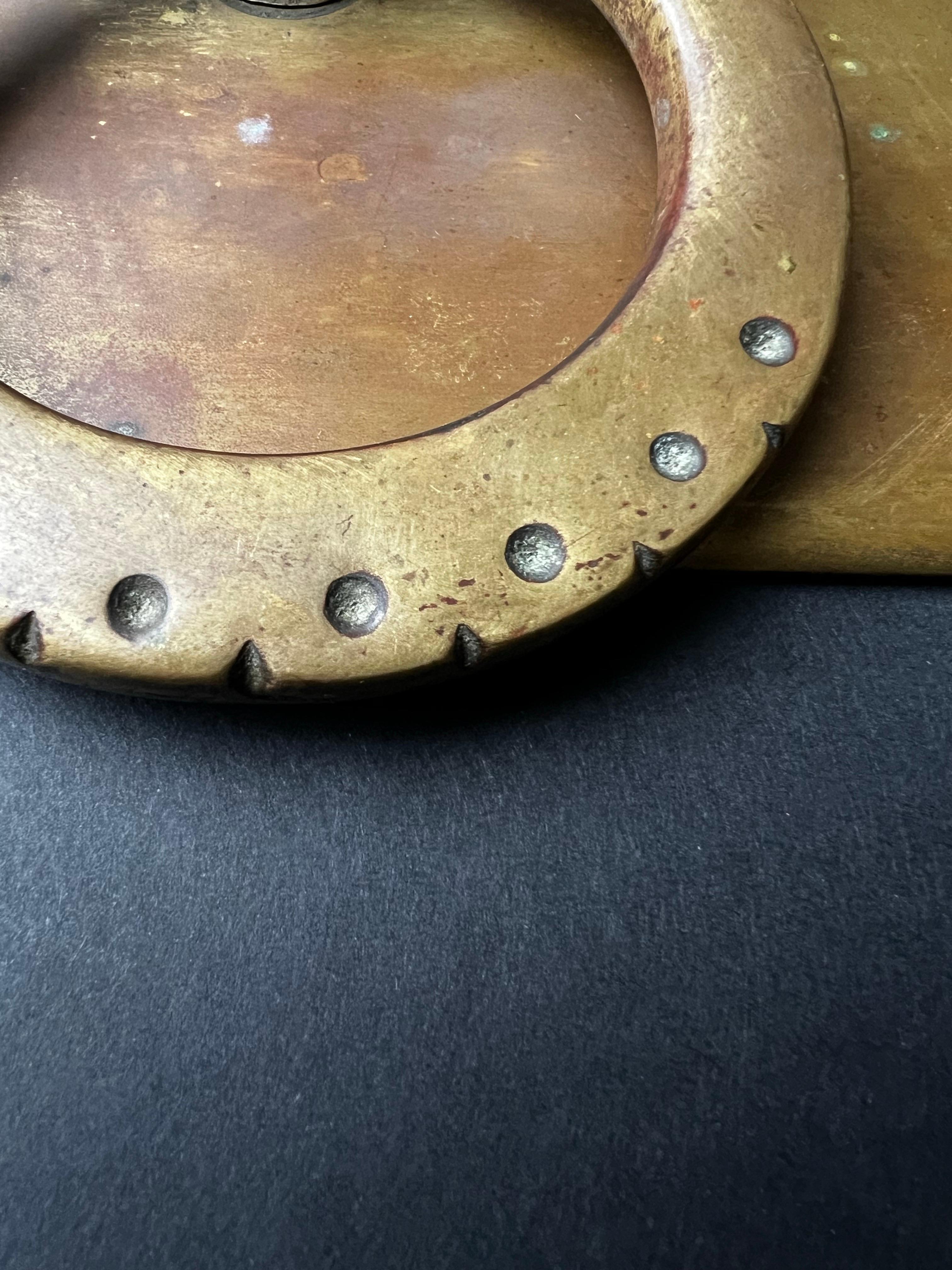 Set of Two Large Bronze Arts and Crafts Door Handles 1
