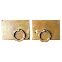 Set of Two Large Bronze Arts and Crafts Door Handles