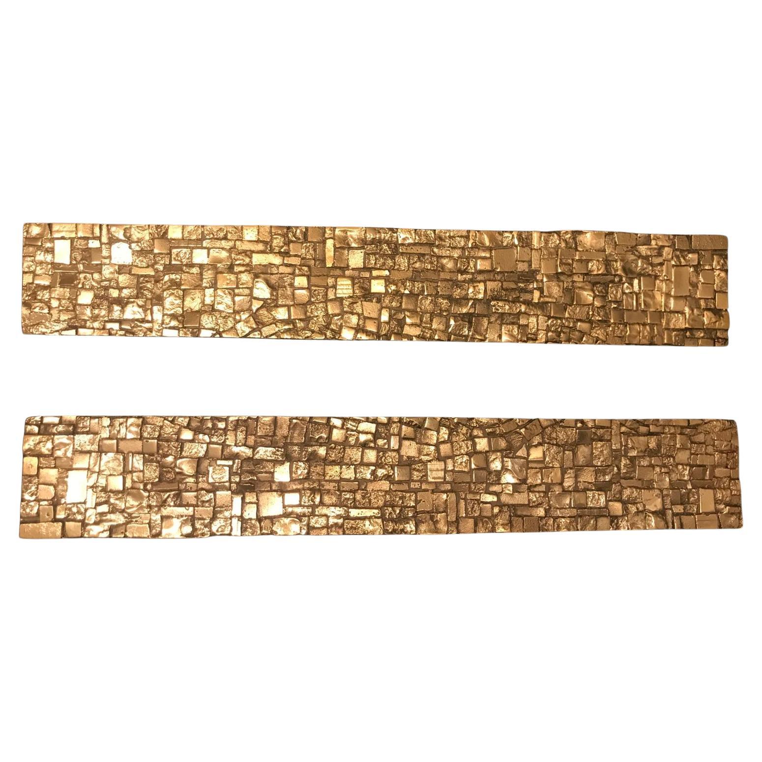 Set of Two Large Bronze Door Handles, 1970s
