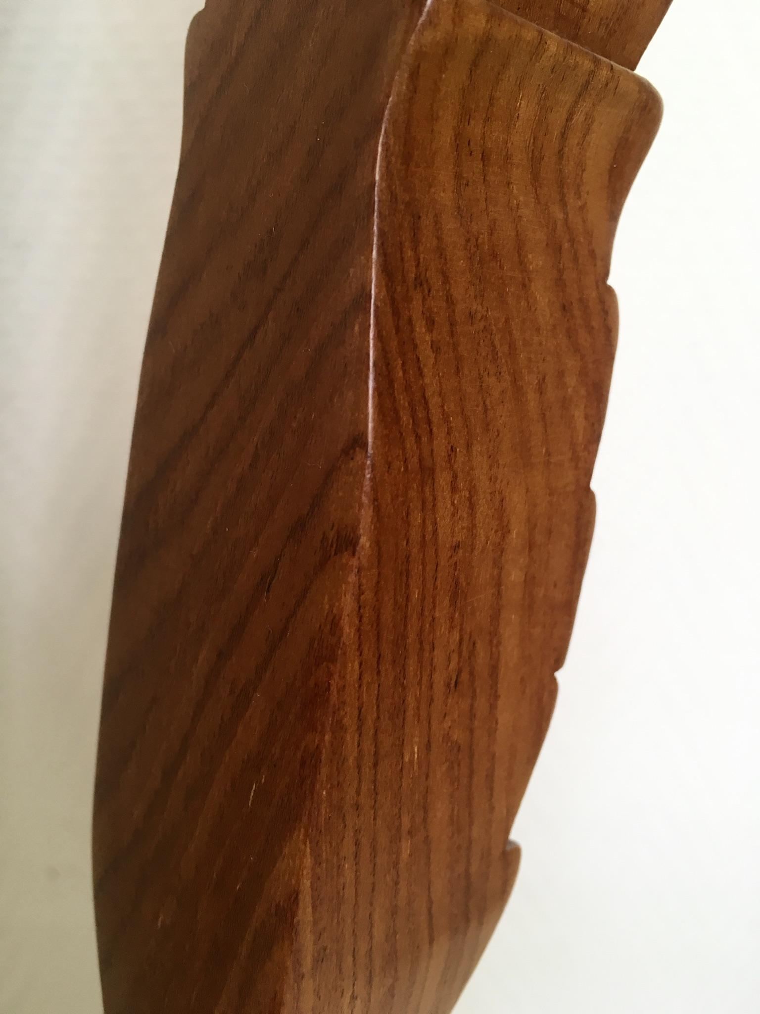 Hand-Carved Set of Two Large Brown Hand Carved Plant Standards, Pedestals For Sale