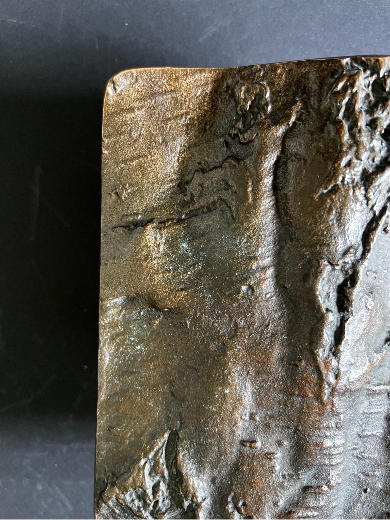 Satz von zwei großen brutalistischen Bronze-Türgriffen mit Baumrinden-Muster, europäisch im Zustand „Gut“ im Angebot in London, GB