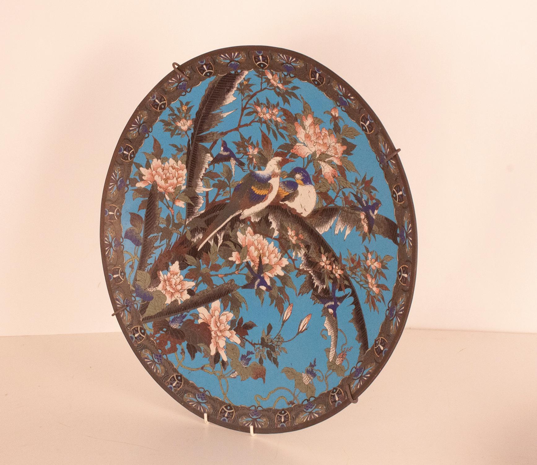 Set of Two Large Cloisonné Dishes, Japan 19th Century 9