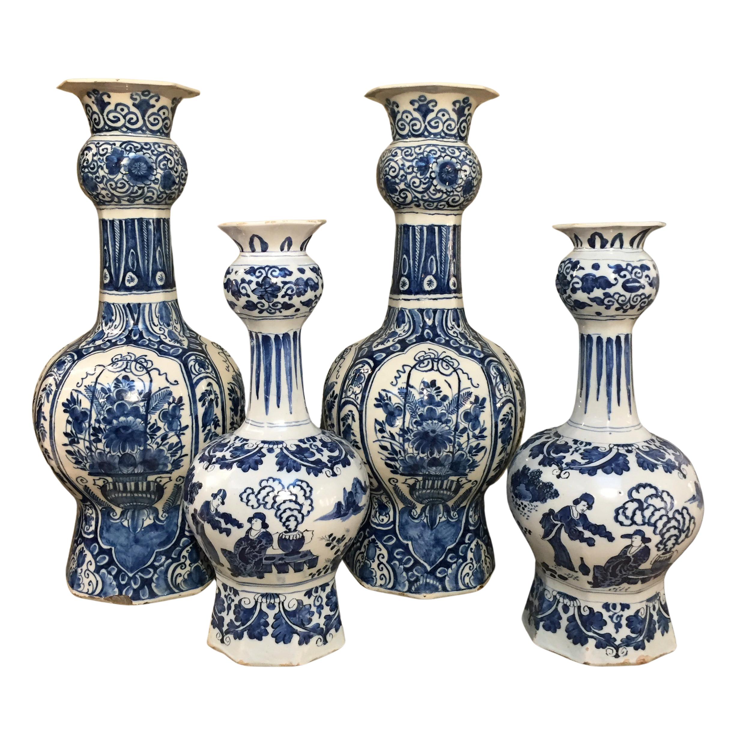 Set of Two Large Early 18th Century Dutch Delft Vases 5