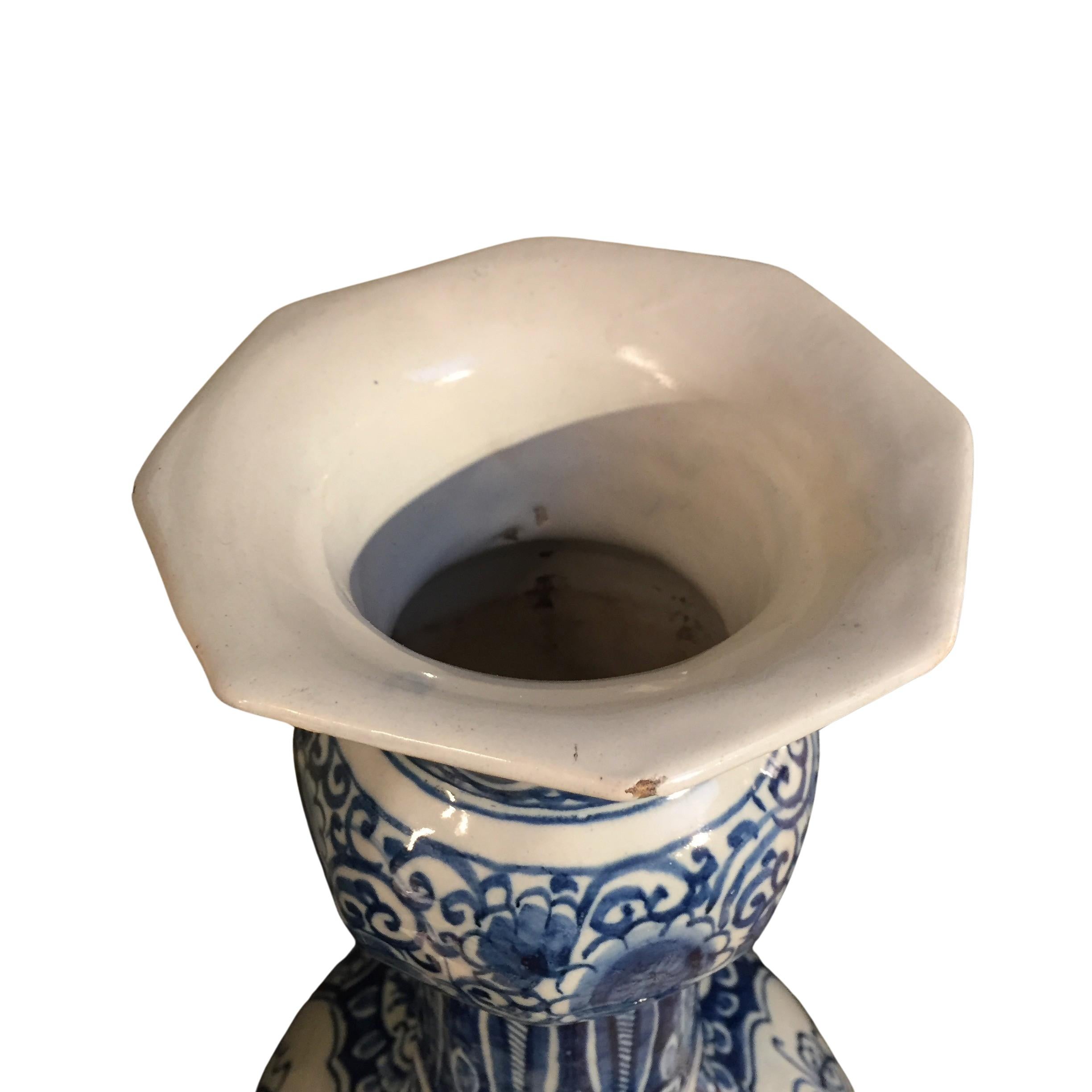 Set of Two Large Early 18th Century Dutch Delft Vases 1